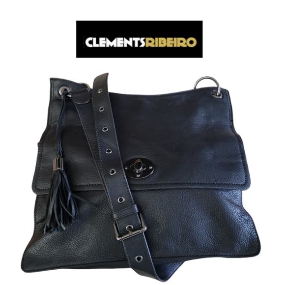 CLEMENTS RIBEIRO Black Pebbled Leather Cross-Body/Shoulder Bag - Picture 1 of 13